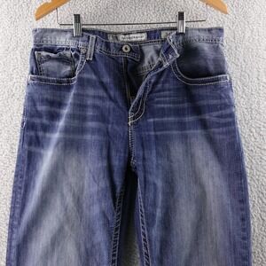 Bke Tyler Straight Mens Denim Jeans‎ Blue Wash Size 34L Y2K